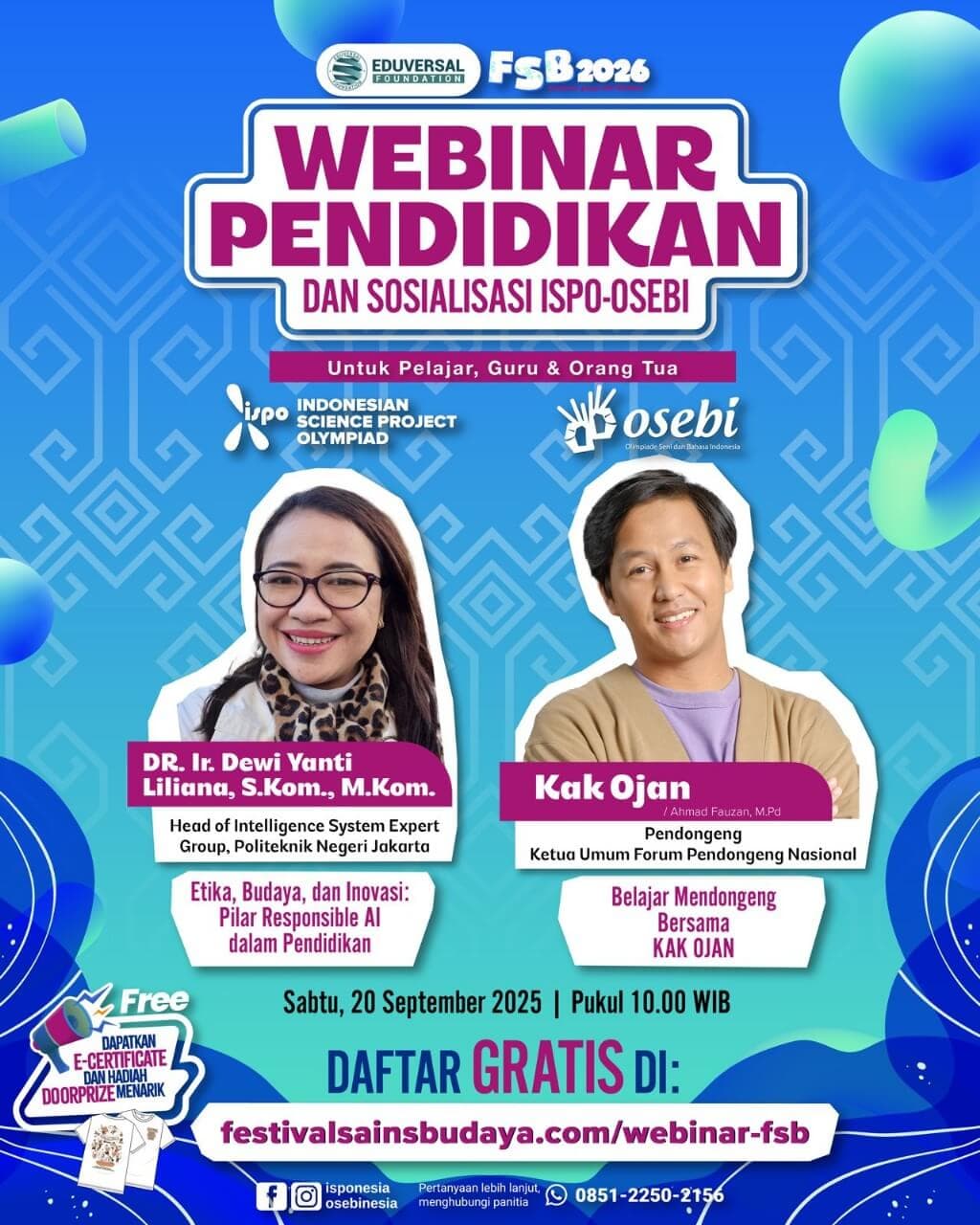 Festival Sains Budaya education webinar poster